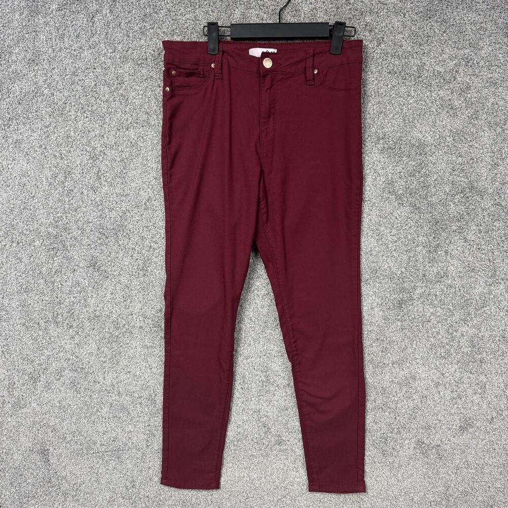 YMI Jegging Pants Womens Large 30x26.5 Burgundy Skinny Stretch Minimalist Preppy
